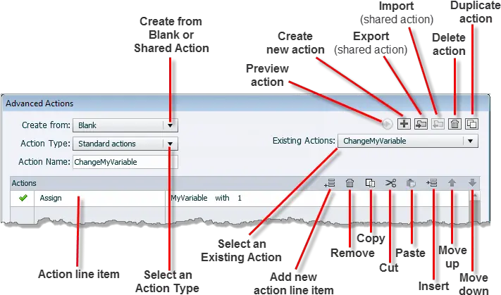  Standard Actions In Adobe Captivate Statistical Graphics Png Action Item Icon