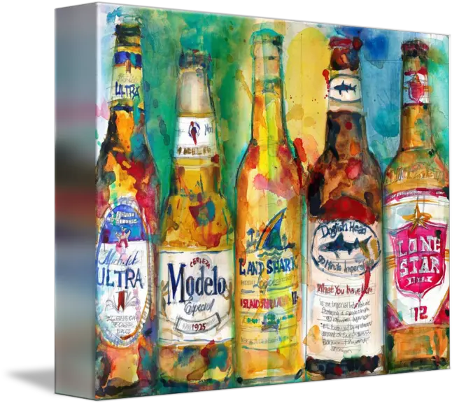  Michelob Ultra Modelo Land Shark Dogfish Head By Dorrie Rifkin Beer Art Rolling Land Alaskan Png Michelob Ultra Png