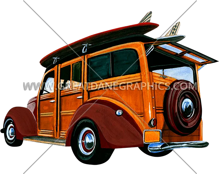  Woody Surf Wagon Production Ready Artwork For T Shirt Printing Antique Car Png Woody Png