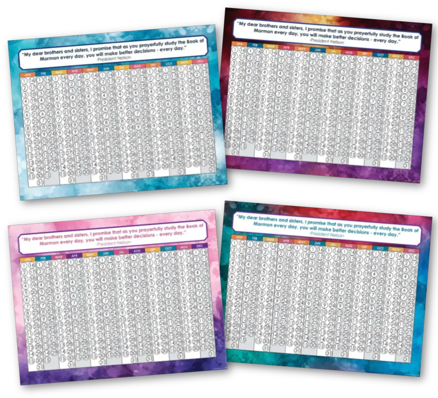  Book Of Mormon Reading Charts For Each Member Your Family Png