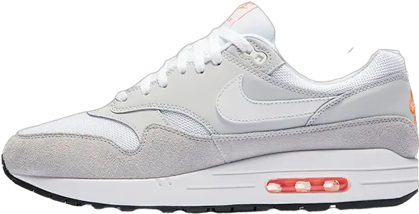  Nike Air Max 1 Pure Platinum Orange Nike Air Max 1 White And Orange Png Orange Nike Logo