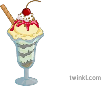  Ice Cream Sundae Food Illustration Twinkl Gelato Png Ice Cream Sundae Png