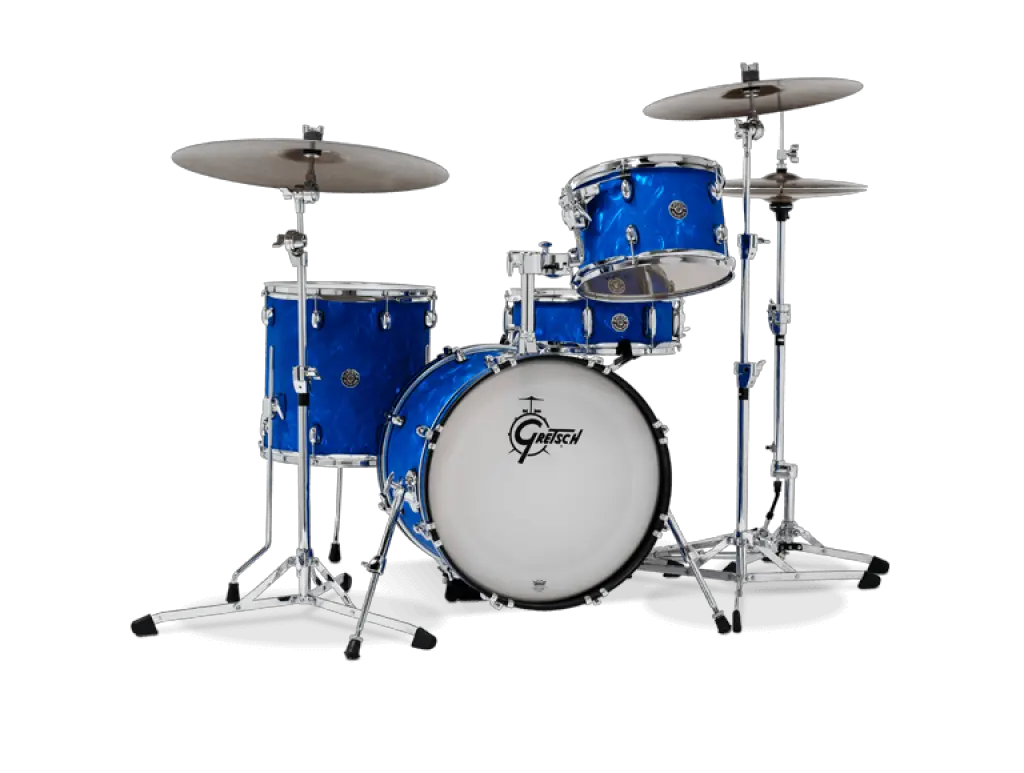  New Finishes From Gretsch Gretsch Catalina Club Blue Satin Flame Png Bass Drum Png