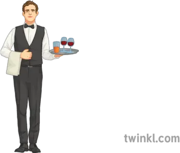  Waiter People Restaurant Food Job Secondary Illustration Formal Wear Png Waiter Png