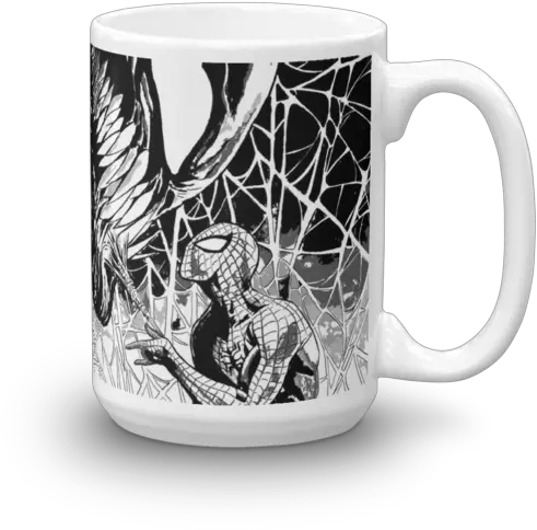  Venom And Spider Man Face Off Mug Venom Spiderman Black White Png Spiderman Face Png