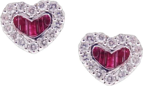  Ruby Heart Png Adora Diamond Heart Studs Earrings Solid Diamond Heart Png