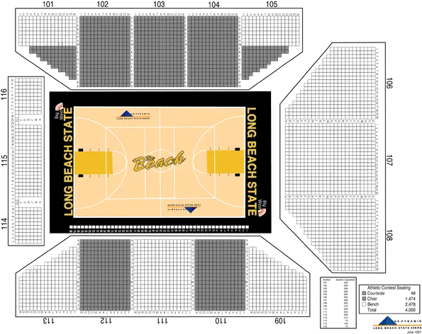  Long Beach State University Athletics Walter Pyramid Seating Chart Png City Of Long Beach Logo