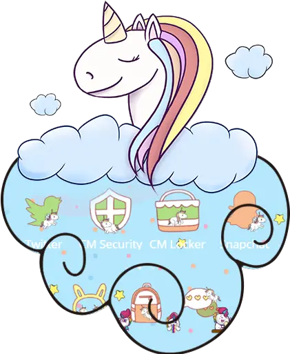  Cute Blue Cartoon Rainbow Unicorn Theme Apk 113 Download Png Rainbow Unicorn Icon