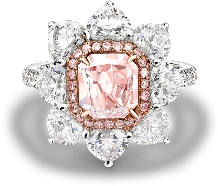  Masterpiece Radiant Cut Fancy Pink Diamond Ring 152ct In Engagement Ring Png Pink Diamond Png