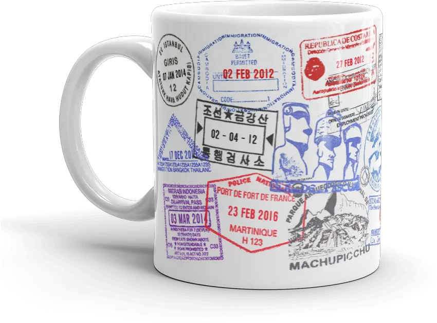  Custom Passport Stamp Coffee Mug Coffee Cup Png Passport Stamp Png