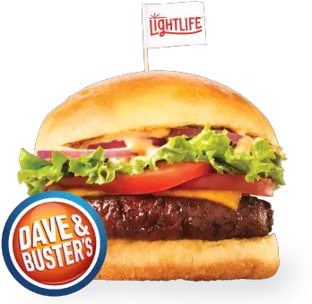  Lightlife Dave And Busters Lightlife Burger Png Burger Transparent