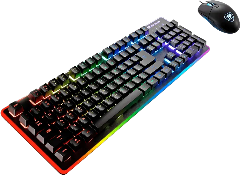  Cougar Deathfire Ex Gaming Rainbow Glowing Keyboard And Mouse And Mousepad Png Keyboard And Mouse Png