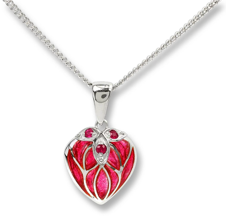  Nicole Barr Designs Sterling Silver Heart Necklace Red Ruby Png Necklace Transparent Background