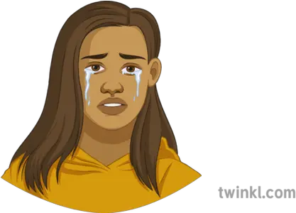  Sad Girl Crying Illustration Twinkl Png Sad Girl Png