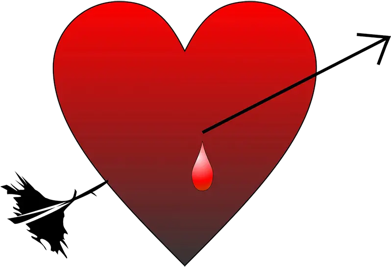  Valentine Hearts Love Heart With Arrow Heart With Arrow And Blood Png Valentines Day Border Png