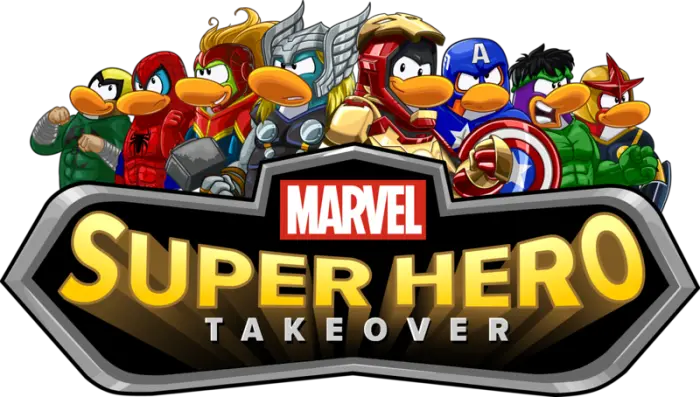  Marvel Super Hero Event Club Penguin Marvel Superhero Takeover 2013 Png Club Penguin Logo