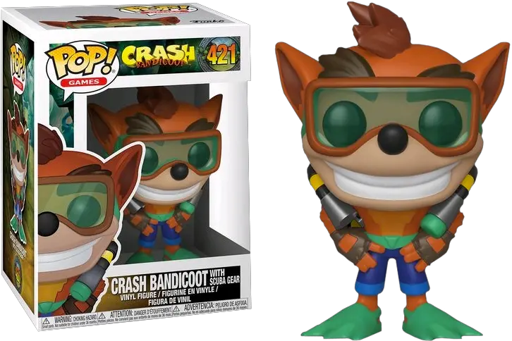  Crash Bandicoot In Scuba Gear Pop Funko Pop Crash Bandicoot With Scuba Gear Png Crash Bandicoot Transparent