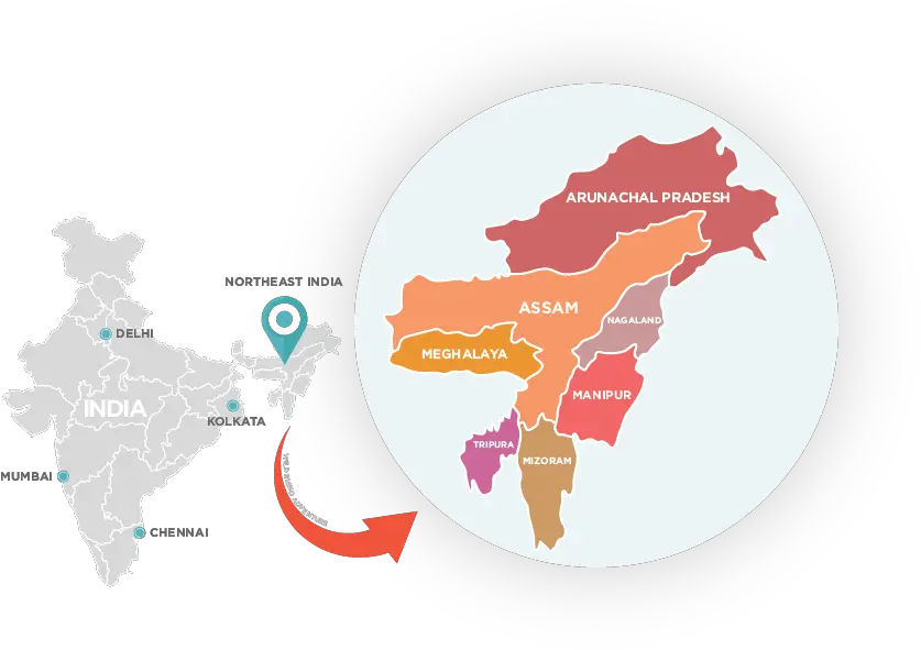  North East India Map Png Image Rahul Gandhi And India India Map Png