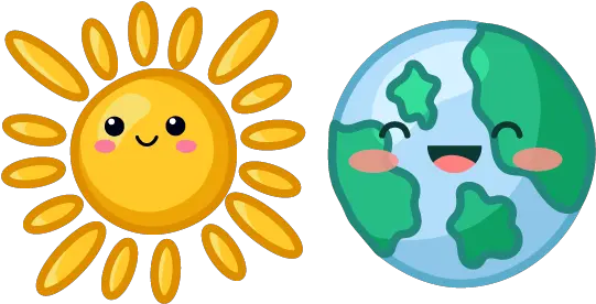  Cute Sun And Earth Cursor U2013 Custom Cute Sun And Earth Png Kawaii Icon Pack