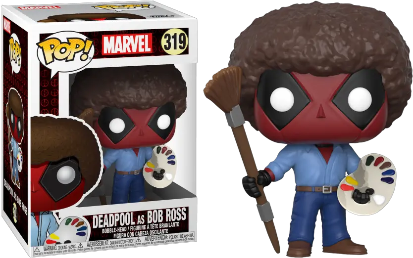  Funko Pocket Pop Deadpool Playtime Bob Ross 319 Funko Pop Deadpool Bob Ross Png Bob Ross Png