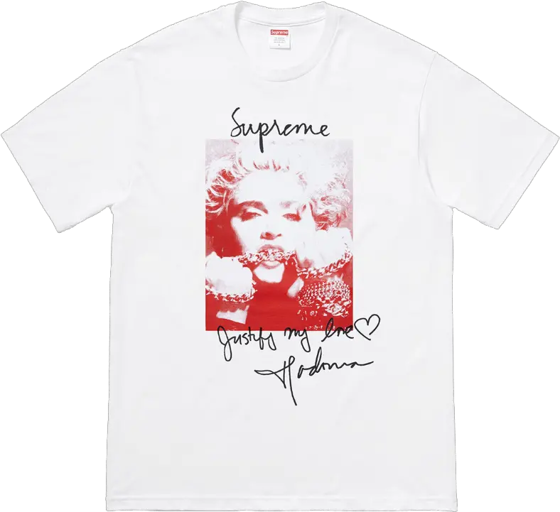  Supreme Madonna Tee White Active Shirt Png Supreme Shirt Png