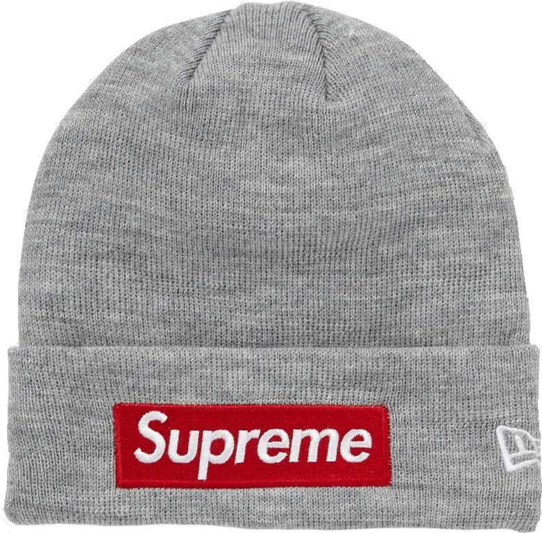  Supreme New Era Box Logo Beanie Fw18 Supreme Box Logo Beanie Grey Png Supreme Png