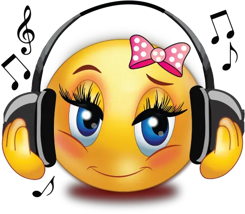  Girl Listen To Music Emoji Girl Cartun Listening To Music Png Music Emoji Png