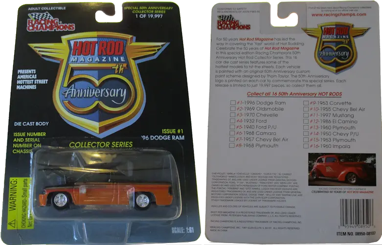  Racing Champions Hot Rod Magazine 50th Anniversary U002796 Dodge Synthetic Rubber Png Hot Rod Icon