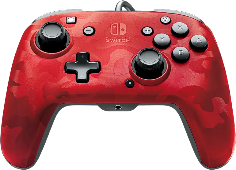  Faceoff Deluxe Audio Wired Controller Red Camo Nintendo Switch Controller With Headphone Jack Png Gaming Controller Png