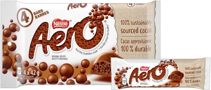  Aero Milk Chocolate Bar 4 Pack Nestlé Canada Aero Chocolate Bar Png Chocolate Bar Transparent