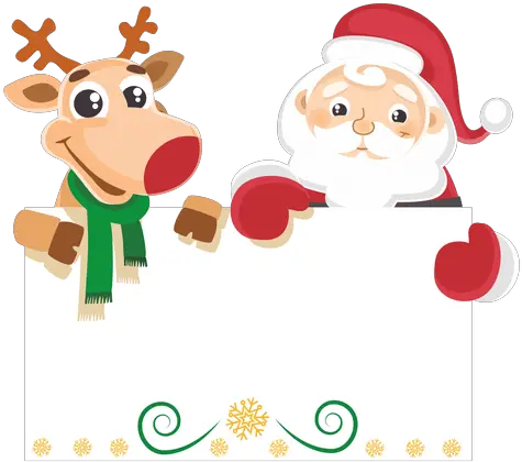  Transparent Png Svg Vector File Christmas Reindeer Holding Sign Clipart Santa And Reindeer Png