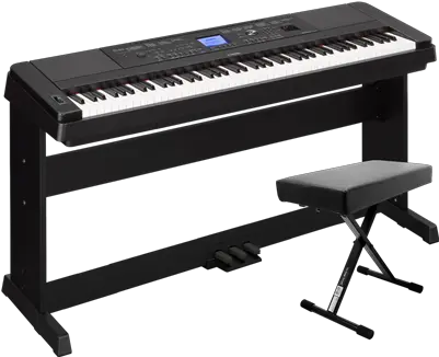  Yamaha Dgx660b Bundle With Pedals And Bench Piano Yamaha Dgx 660 Png Music Keyboard Png