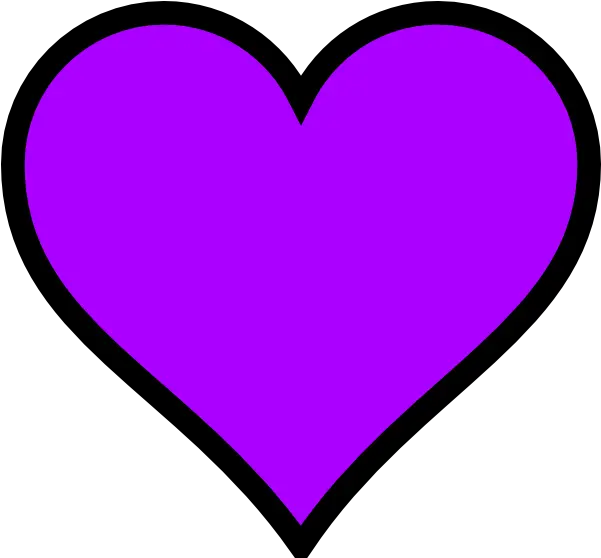  Heart Outline Purple Png Heart With Black Outline Heart Png Outline