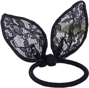  Black Bunny Ears Elastic Hair Tie Butterfly Png Bunny Ears Transparent