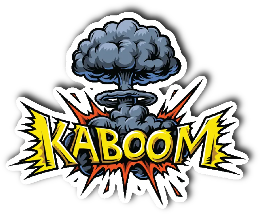  Kaboom Explosion Mushroom Cloud Sticker Language Png Mushroom Cloud Png