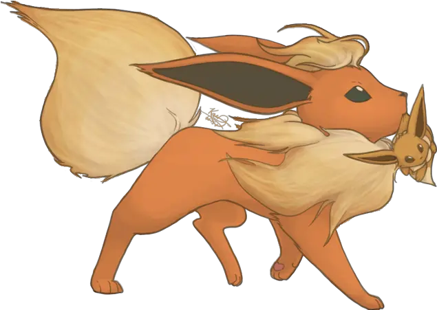  Flareon And Baby Eevee Transparent Png Baby Eeveelutions Flareon Png