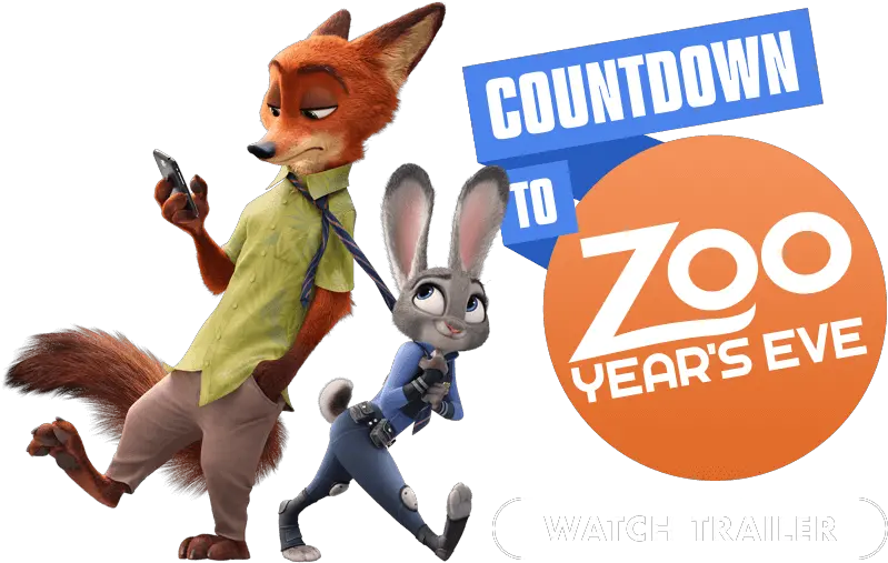  Download Countdown To Zoo Yearu0027s Eve Bunny And Fox Conejo Y Un Zorro Png Zootopia Png