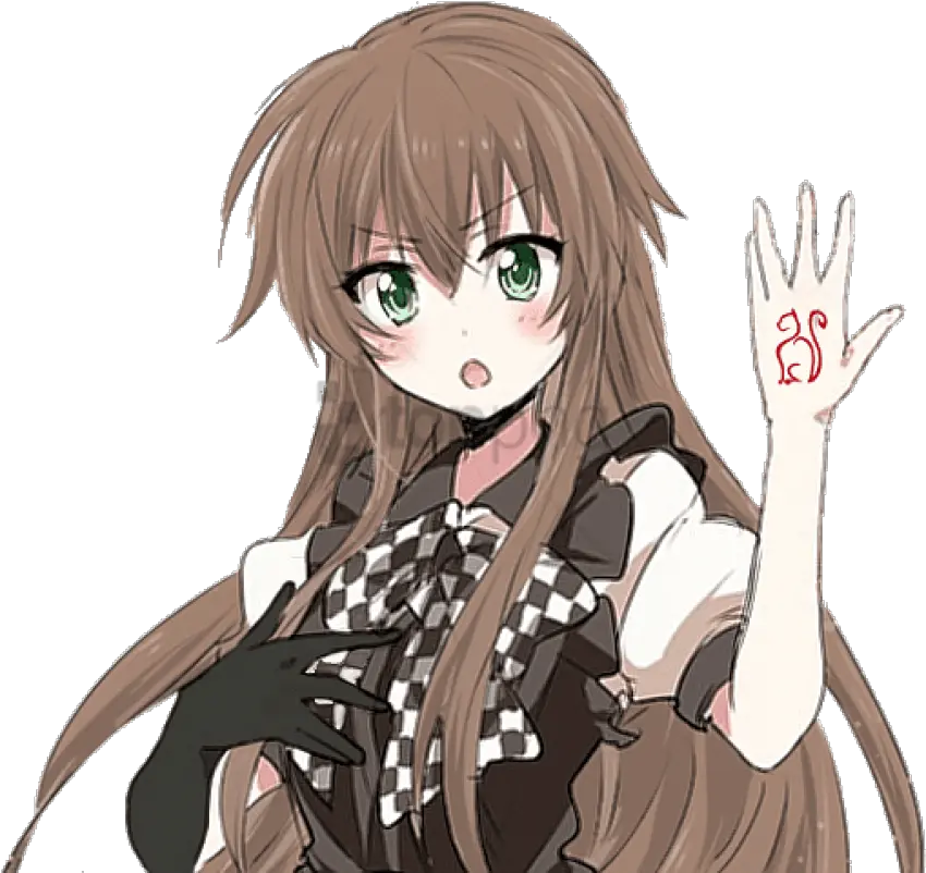  Brown Hair 167 Cm A Fake Arm Anime Girl With Brown Hair And Green Eyes Png Anime Hair Transparent