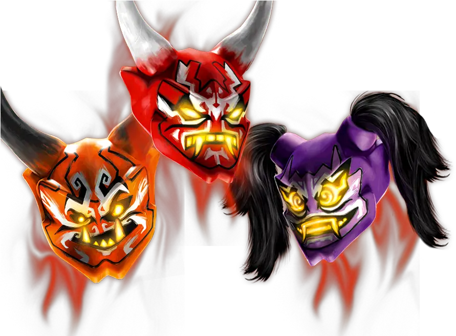  Oni Masks Lego Ninjago Oni Masks Png Oni Mask Png