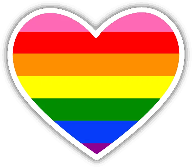  Gay Pride Rainbow Flag Heart Sticker Gay Pride Heart Png Gay Pride Flag Png