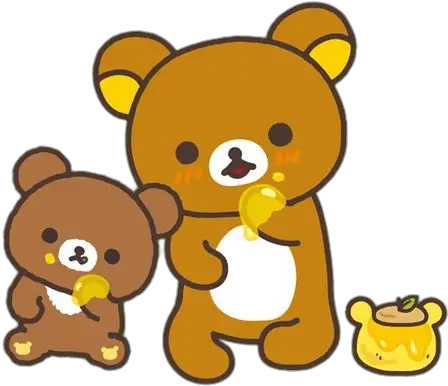  Rilakkuma Bear Eating Honey Png Cute Rilakkuma Eating Png