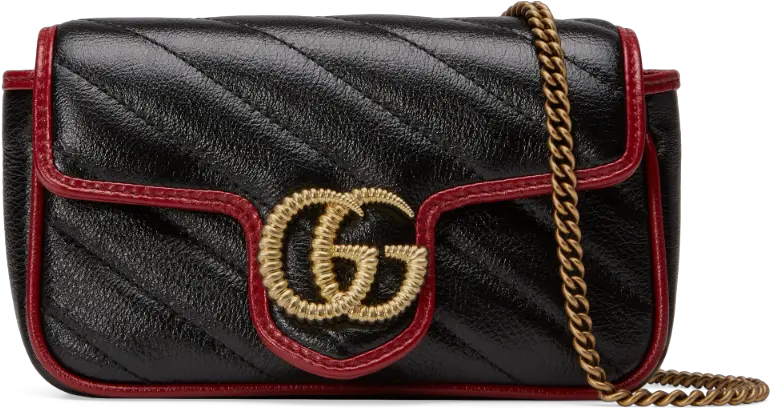  Gucci Gg Marmont Super Mini Bag Gucci Marmont Mini Bag Black And Red Png Gucci Icon Gucci Signature Wallet