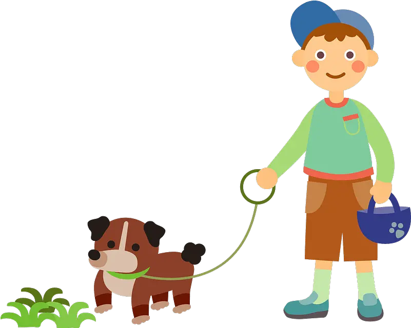  Boy Is Walking His Dog Clipart Free Download Transparent Walking With Dog Clipart Png People Walking Dog Png