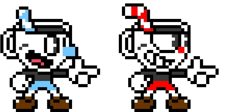  Cuphead And Mugman Pixel Art Maker Cuphead Pixel Art Png Cuphead Png