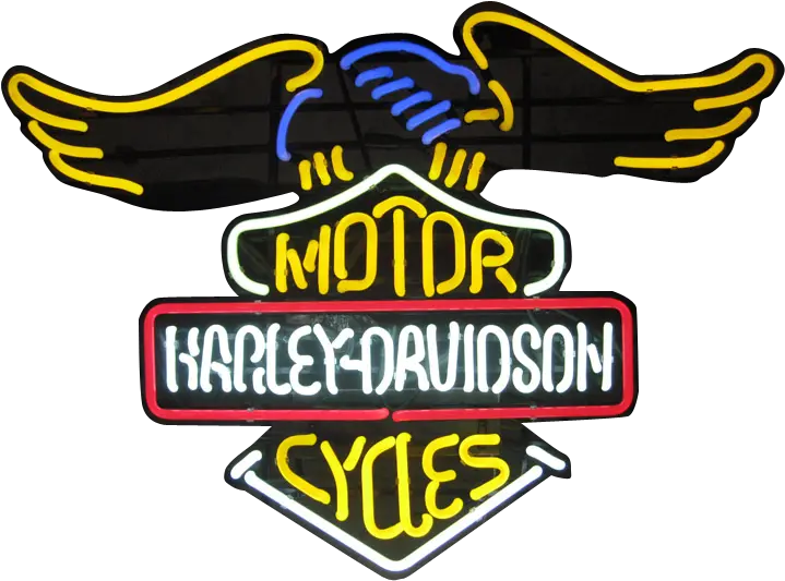  Neon Sign Logo Harley Davidson Motorcycle Sticker Beach Png Harley Davidson Logo Png