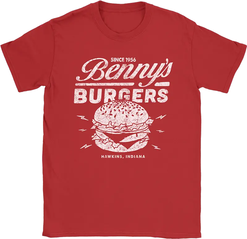  Bennyu0027s Burgers Stranger Things Tshirt Ma Poule Mouillée Png Stranger Things Logo Png