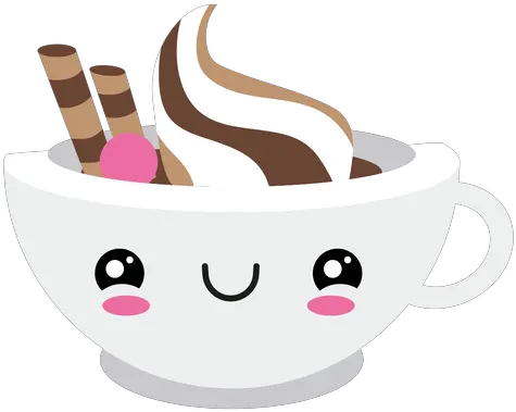  Blushing Kawaii Face Coffee Cup Clip Art Png Coffee Emoji Png