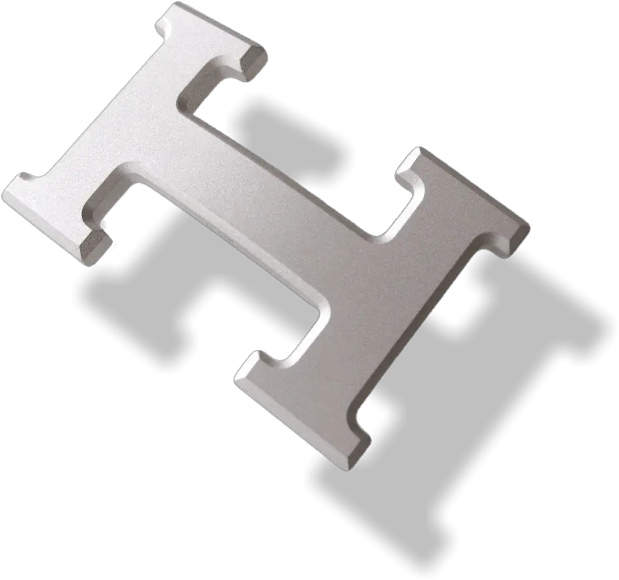  Hermes Matt Silver Buckle Of Belt H Buckle Png Belt Buckle Png