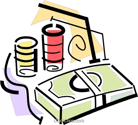  Poker Chips And A Stack Of Money Royalty Free Vector Clip Hard Png Money Stack Png