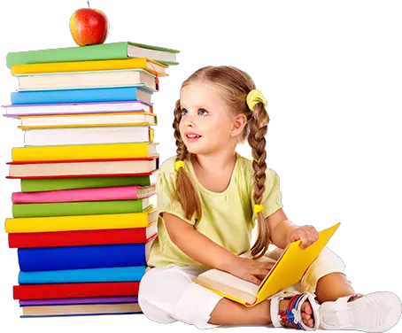  About Shealing Kids Little Girl With Books Png School Kids Png